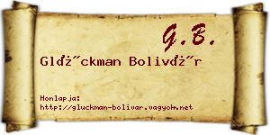 Glückman Bolivár névjegykártya